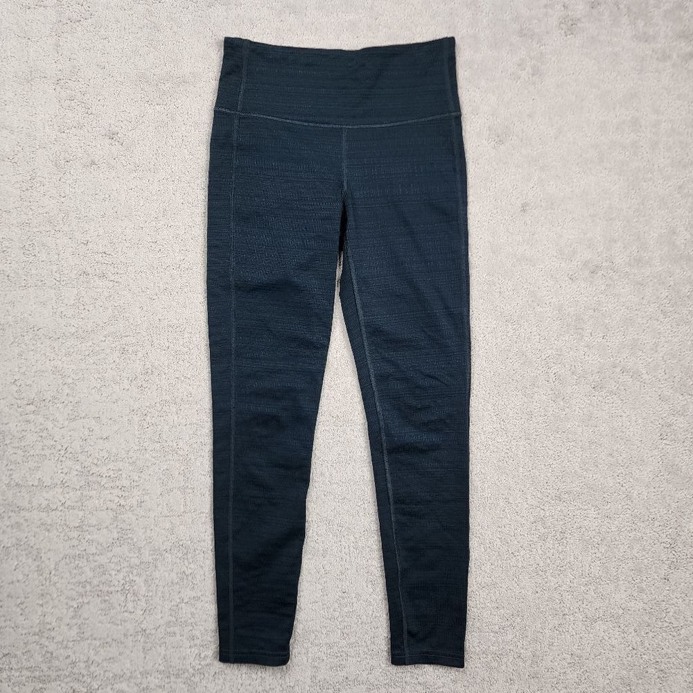 Athleta Cropped Workout Leggings Teal Black Size XS